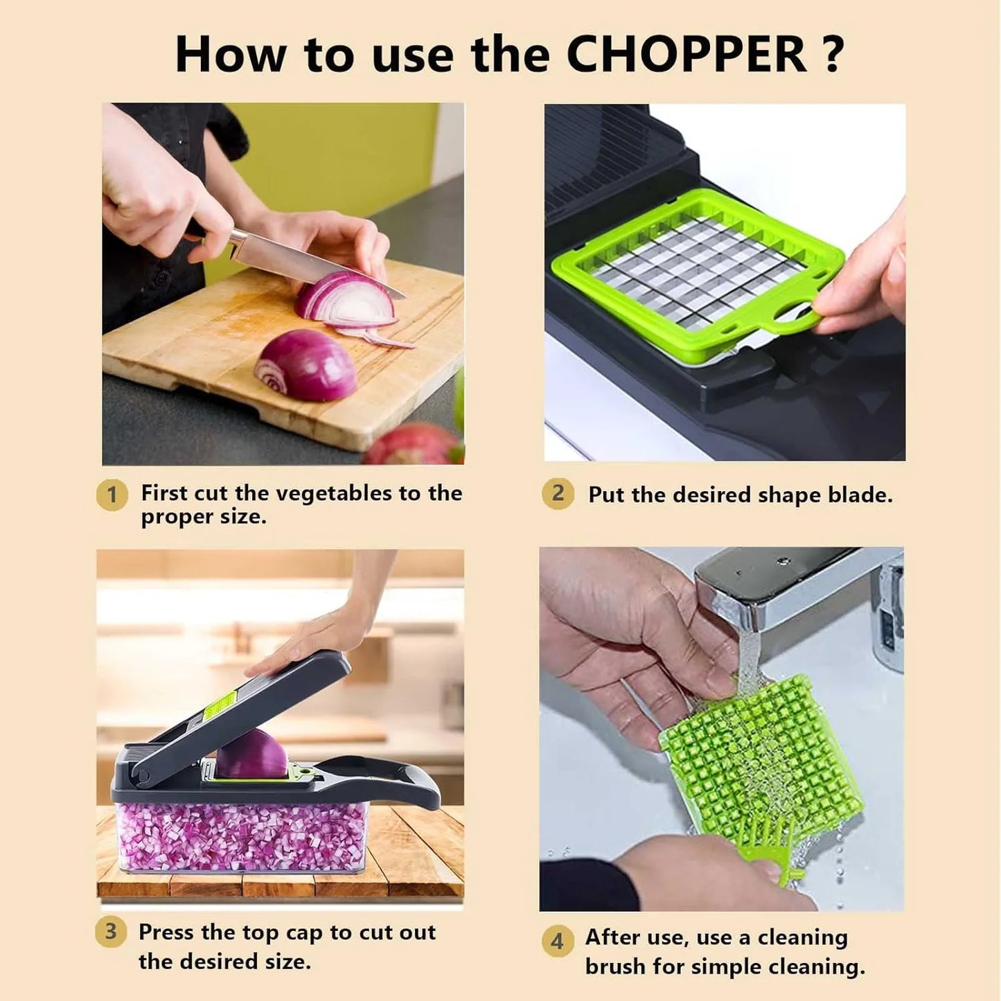 🥗 12-in-1 Vegetable Chopper & Slicer – Multifunctional Food Prep Tool with 8 Blades & Large Storage Container