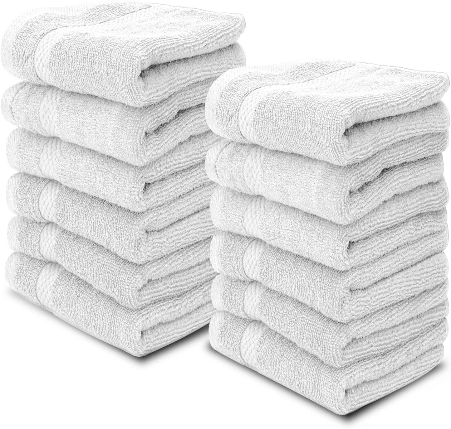 Luxury Cotton Washcloths 13X13 Inch | Hotel, Spa, Bathroom Face Towel | 12 Pack, Black