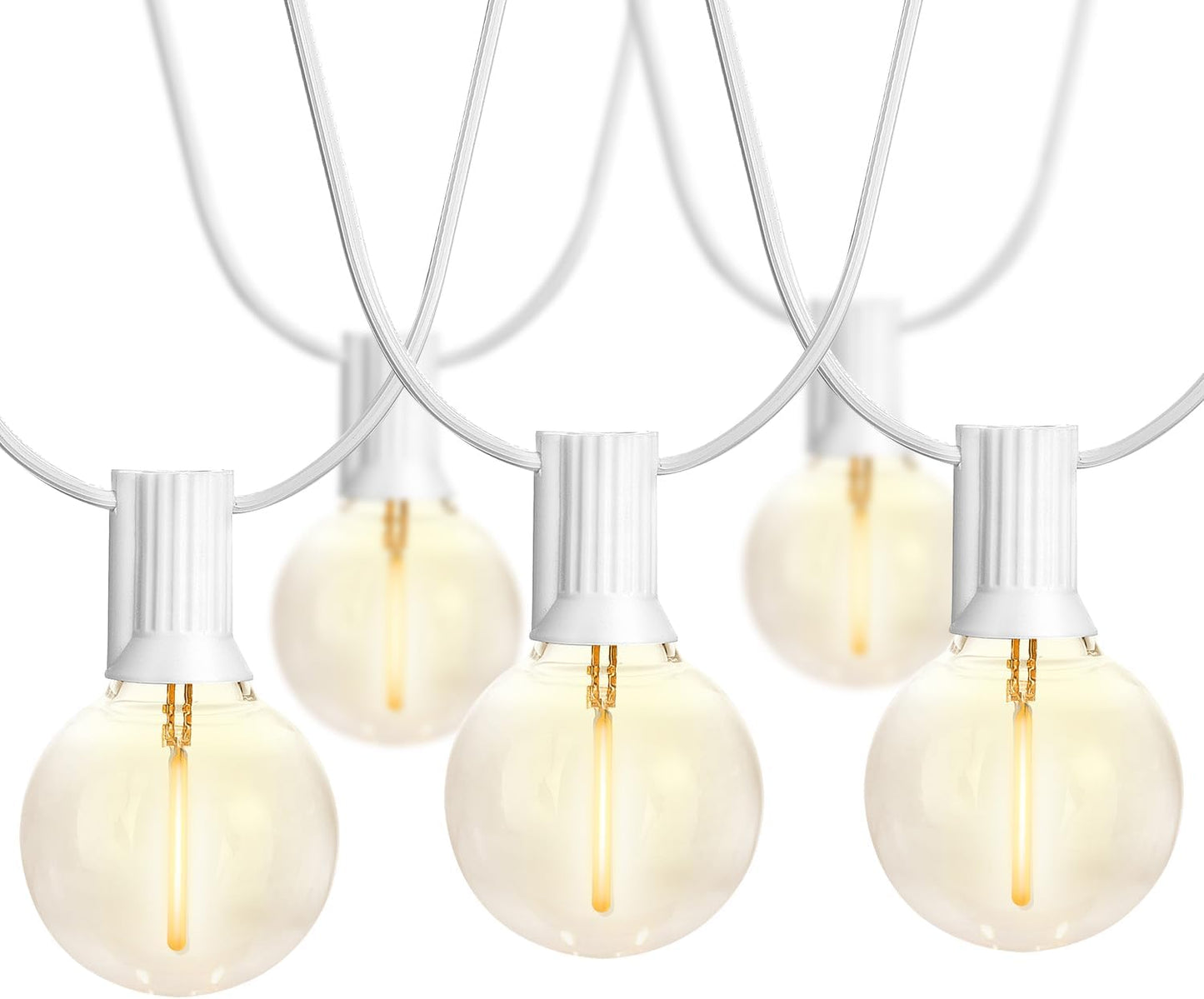 Outdoor String Lights – Waterproof G40 LED Patio Lights with 49 Shatterproof Bulbs (1 Spare), Dimmable & Connectable for Backyard, Garden, Bistro, Camping, Porch & Events