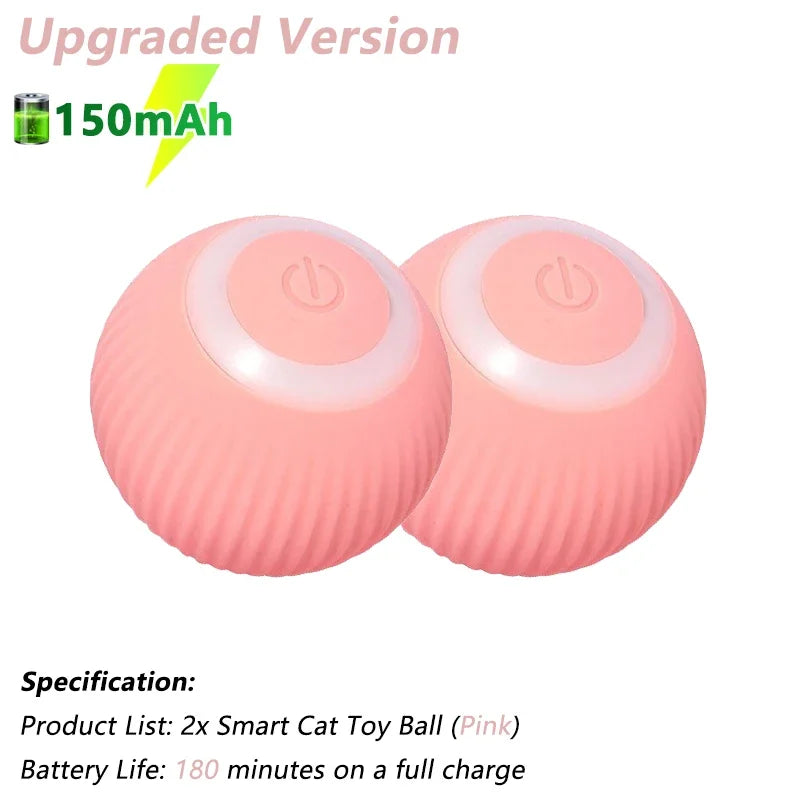Smart Cat Toy Ball – Interactive Electric Rolling Ball with USB Charging, Auto Obstacle Avoidance & 2 Modes, Silicone Shell, for Cats and Small Dogs, Indoor Use! (1.7" Diameter)