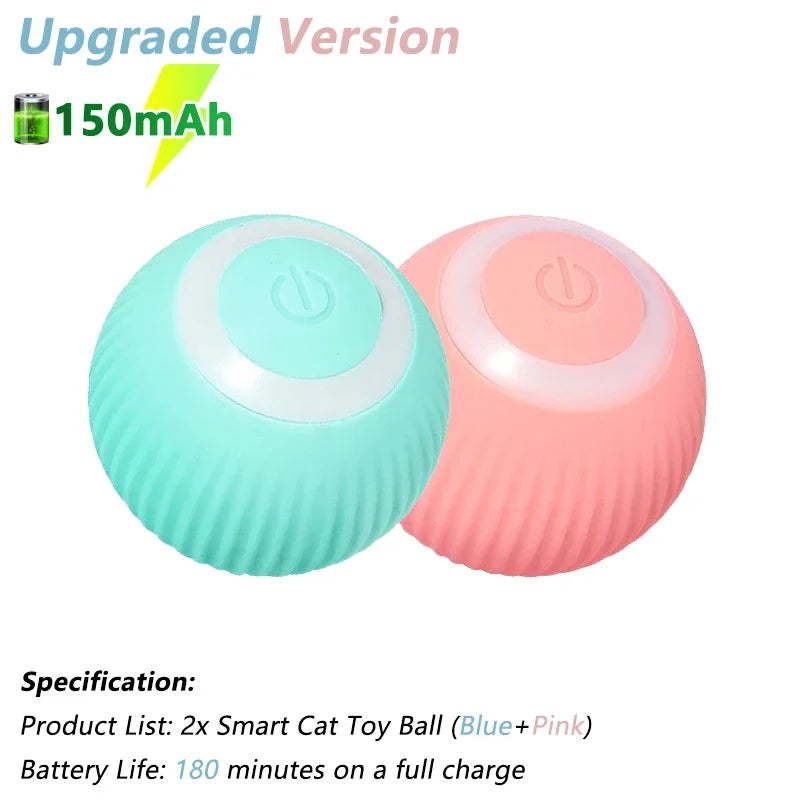Smart Cat Toy Ball – Interactive Electric Rolling Ball with USB Charging, Auto Obstacle Avoidance & 2 Modes, Silicone Shell, for Cats and Small Dogs, Indoor Use! (1.7" Diameter)