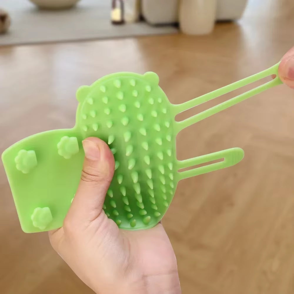 Silicone Pet Hair Removal & Massage Comb – Self-Cleaning Grooming Brush for Cats & Dogs, Safe Scratcher & Relaxing Massager