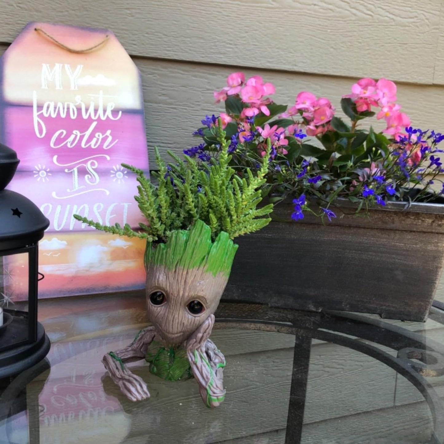 Baby Groot Planter & Pen Holder – 6" Tree Man Pot with Drainage Hole | Decorative Succulent Flower Pot or Desk Organizer