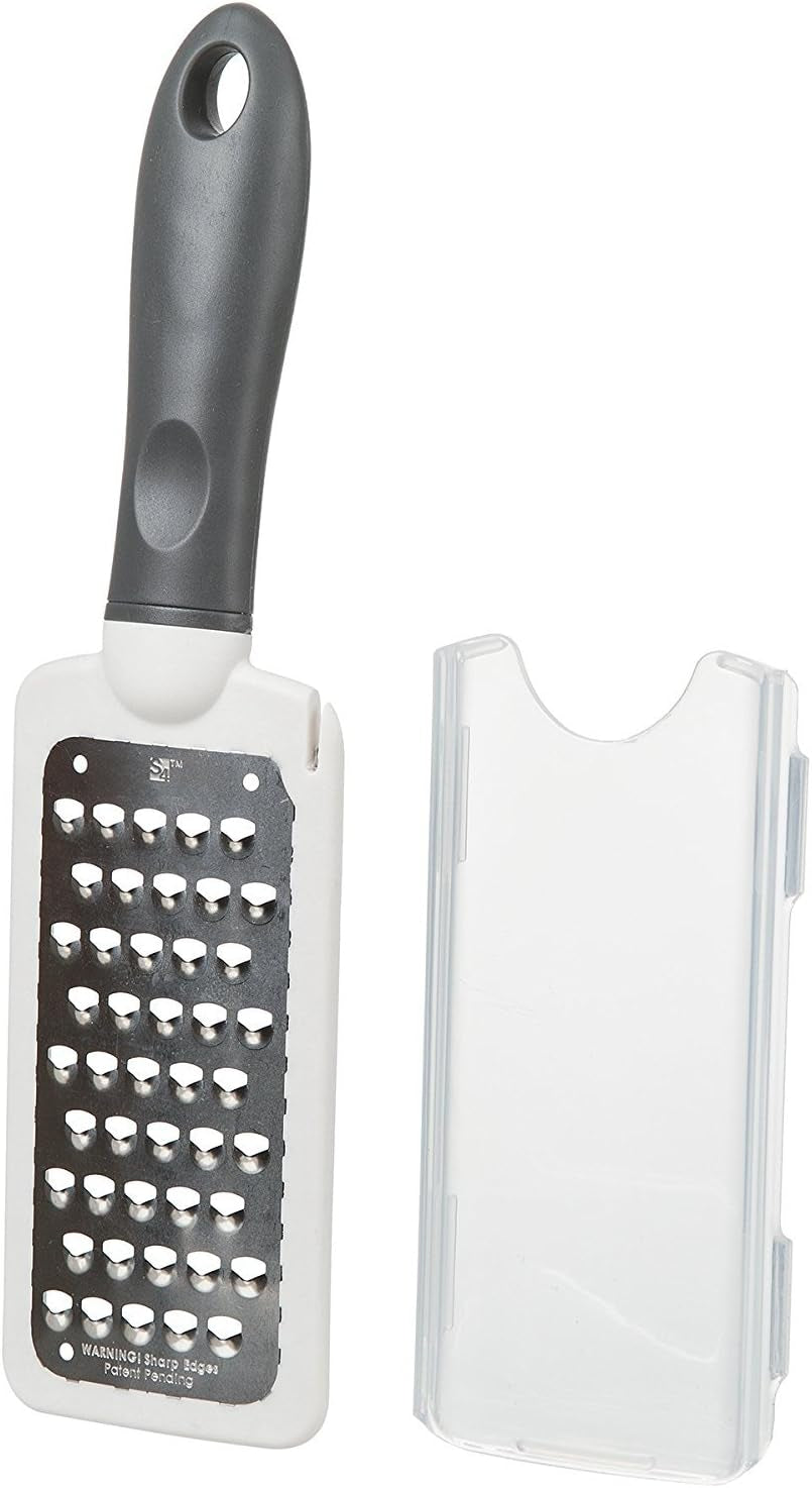 PrepSolutions 2-Way Grate & Measure – Dual-Sided Cheese & Vegetable Grater with 2-Cup Measuring Container, Dishwasher Safe, Compact Storage