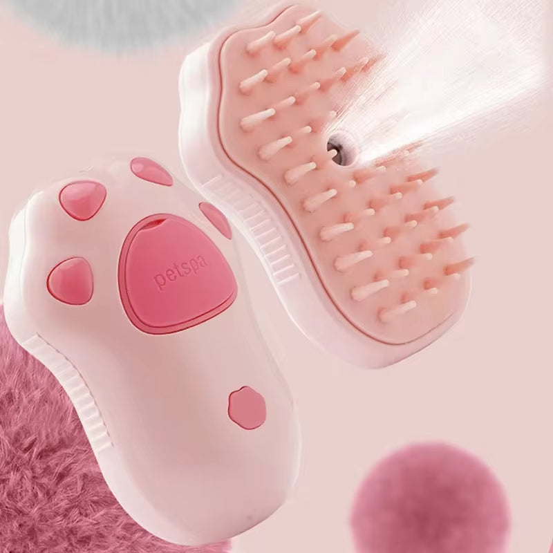 3-in-1 Electric Pet Grooming Brush β Steam Spray Cat & Dog Comb with Hair Removal & Massage Function for Shedding & Detangling
