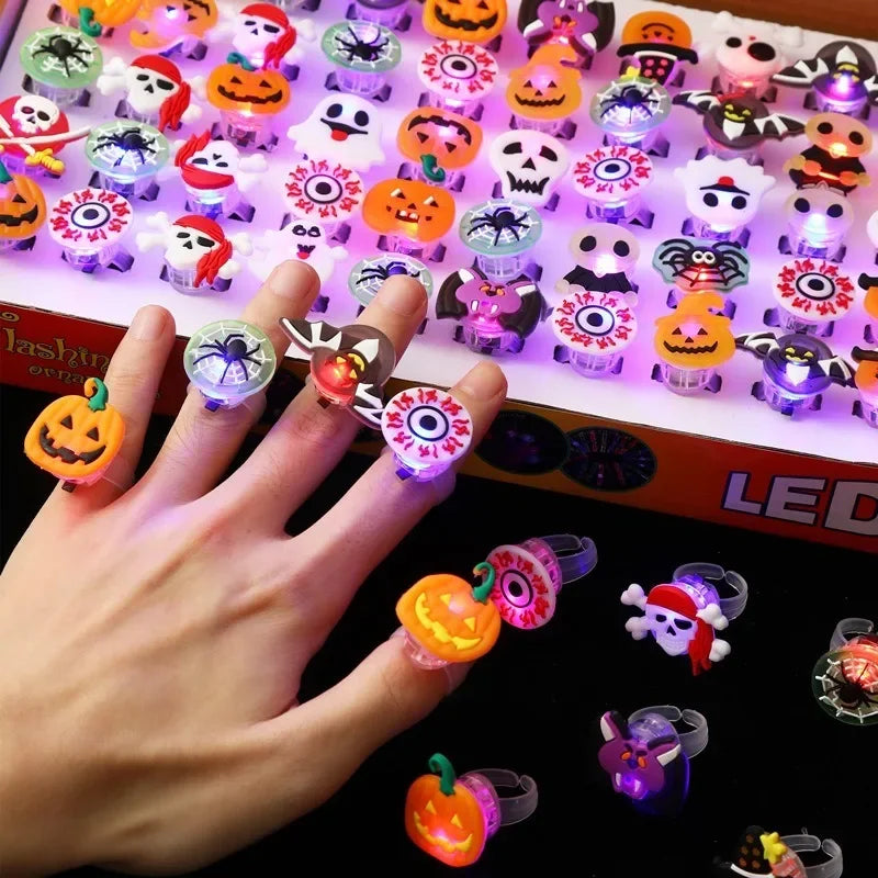 10/50Pcs Luminous Halloween Rings