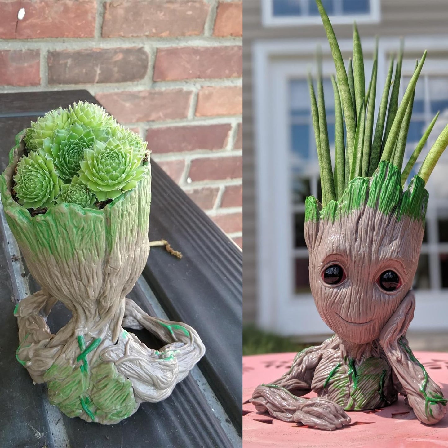 Baby Groot Planter & Pen Holder – 6" Tree Man Pot with Drainage Hole | Decorative Succulent Flower Pot or Desk Organizer