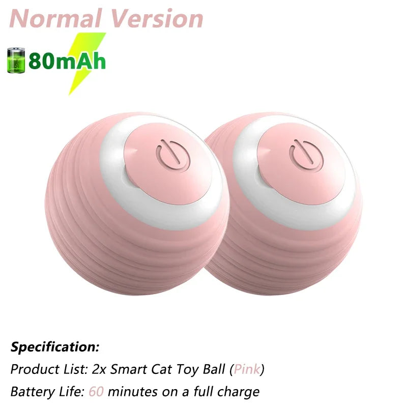Smart Cat Toy Ball – Interactive Electric Rolling Ball with USB Charging, Auto Obstacle Avoidance & 2 Modes, Silicone Shell, for Cats and Small Dogs, Indoor Use! (1.7" Diameter)