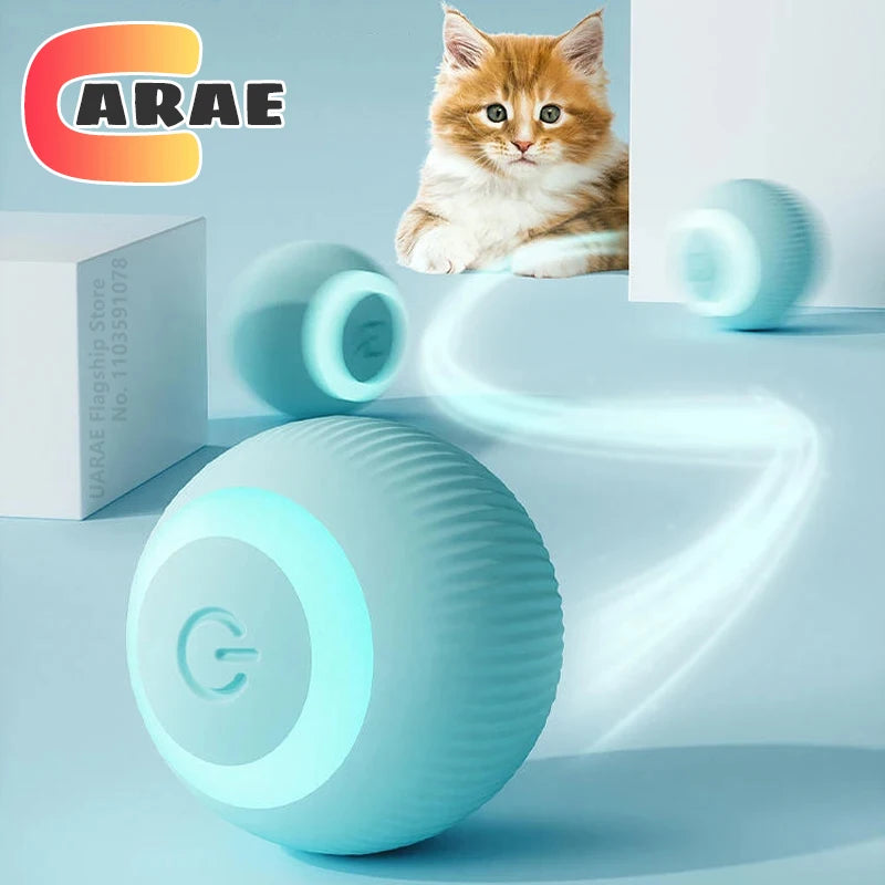 Smart Cat Toy Ball – Interactive Electric Rolling Ball with USB Charging, Auto Obstacle Avoidance & 2 Modes, Silicone Shell, for Cats and Small Dogs, Indoor Use! (1.7" Diameter)