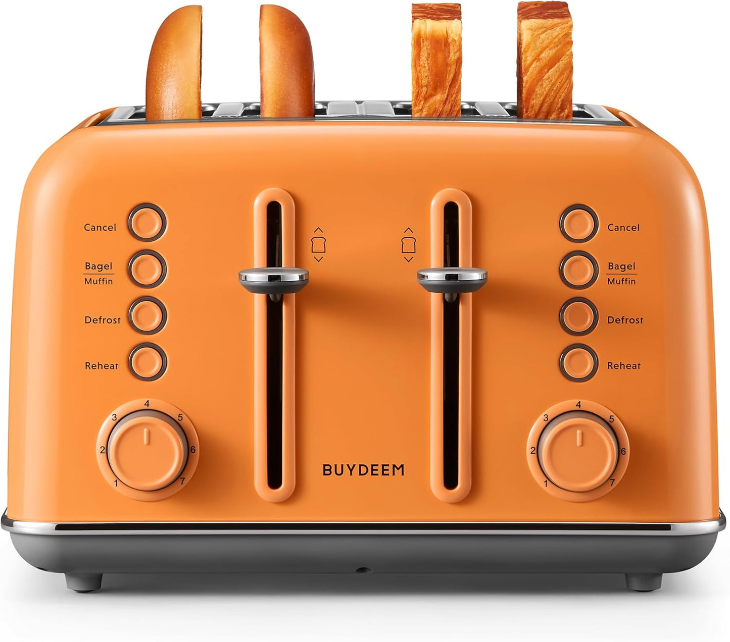DT640 4-Slice Toaster | Extra Wide Slots | Retro Stainless Steel