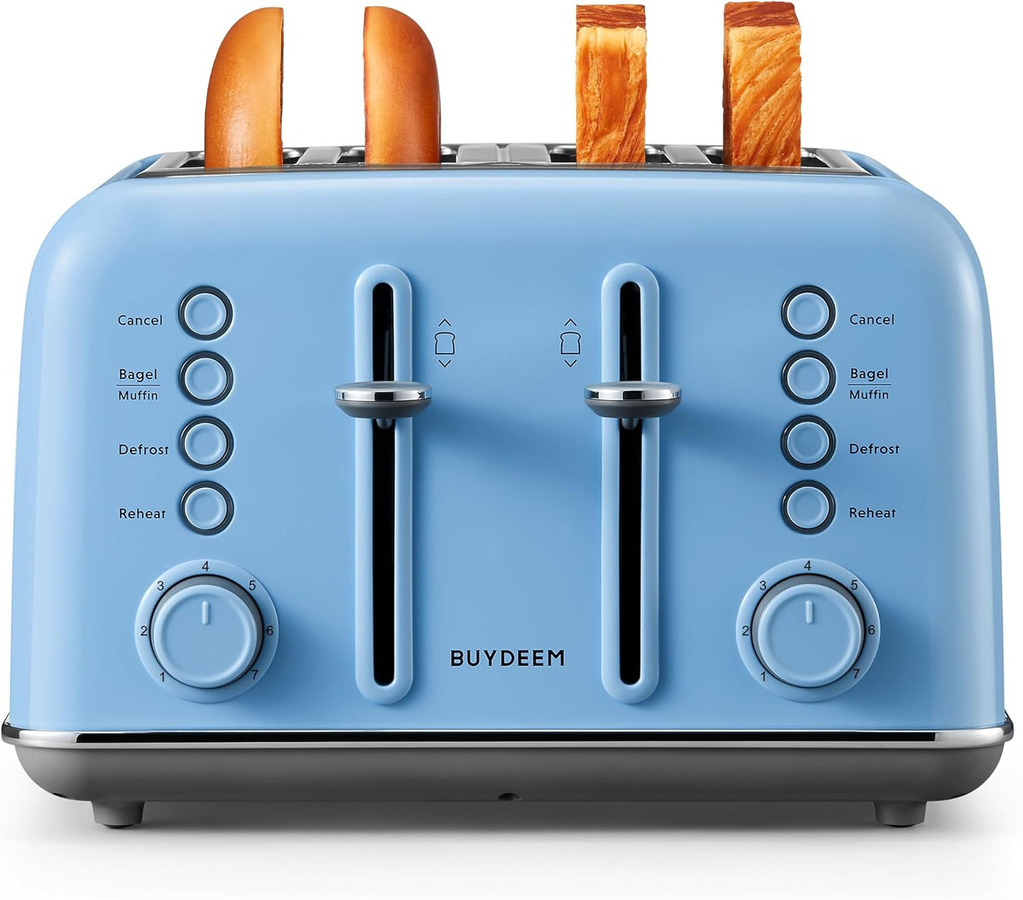 DT640 4-Slice Toaster | Extra Wide Slots | Retro Stainless Steel