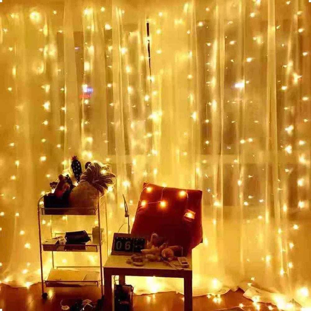 Christmas Curtain Lights Garland β 2025 Merry Xmas Fairy Lights with 8 Modes, Remote Controled