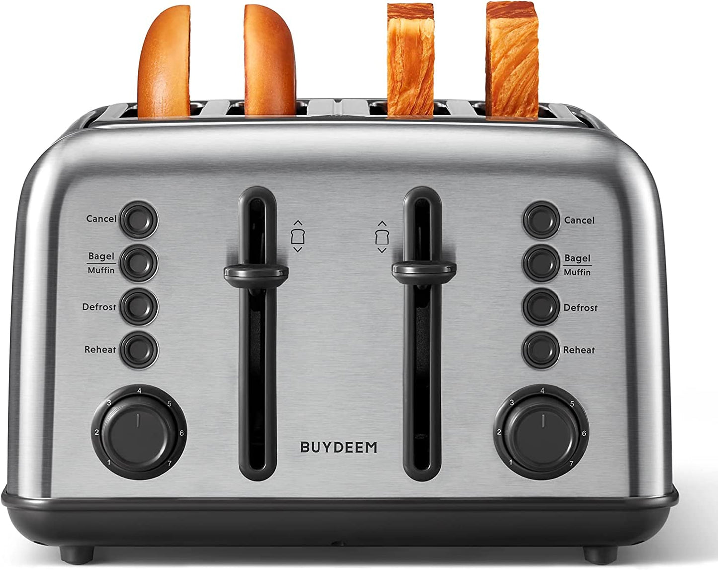 DT640 4-Slice Toaster | Extra Wide Slots | Retro Stainless Steel
