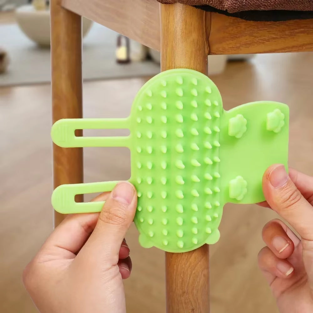 Silicone Pet Hair Removal & Massage Comb – Self-Cleaning Grooming Brush for Cats & Dogs, Safe Scratcher & Relaxing Massager