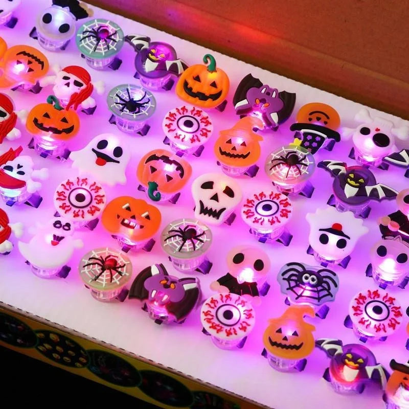 10/50Pcs Luminous Halloween Rings