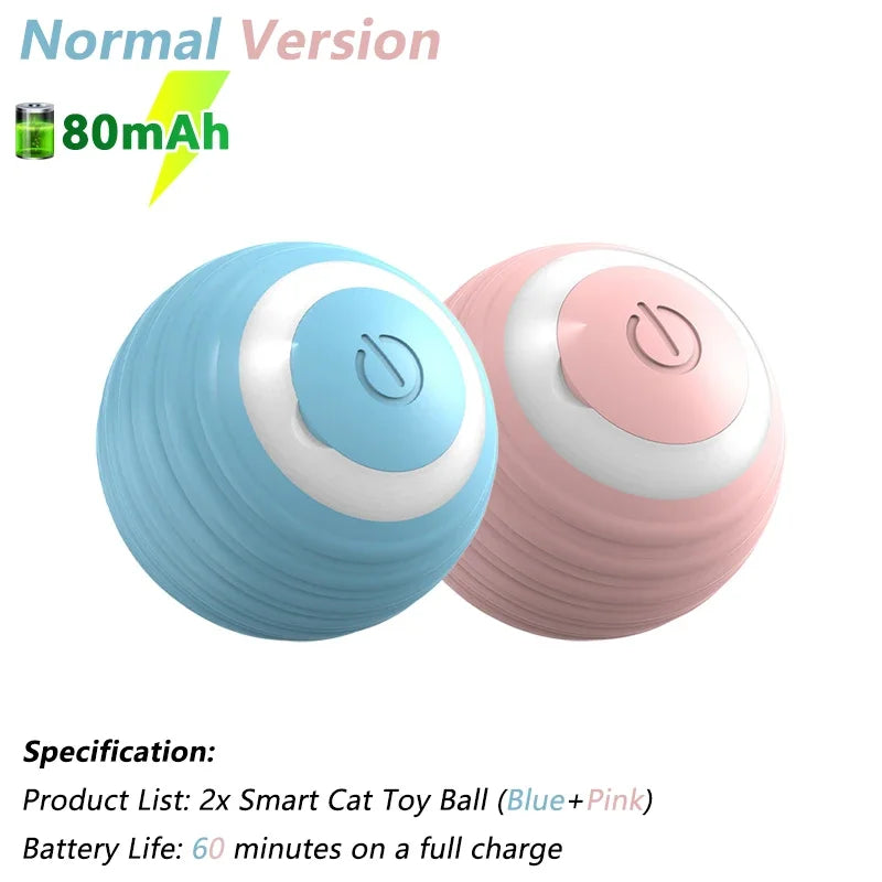 Smart Cat Toy Ball – Interactive Electric Rolling Ball with USB Charging, Auto Obstacle Avoidance & 2 Modes, Silicone Shell, for Cats and Small Dogs, Indoor Use! (1.7" Diameter)
