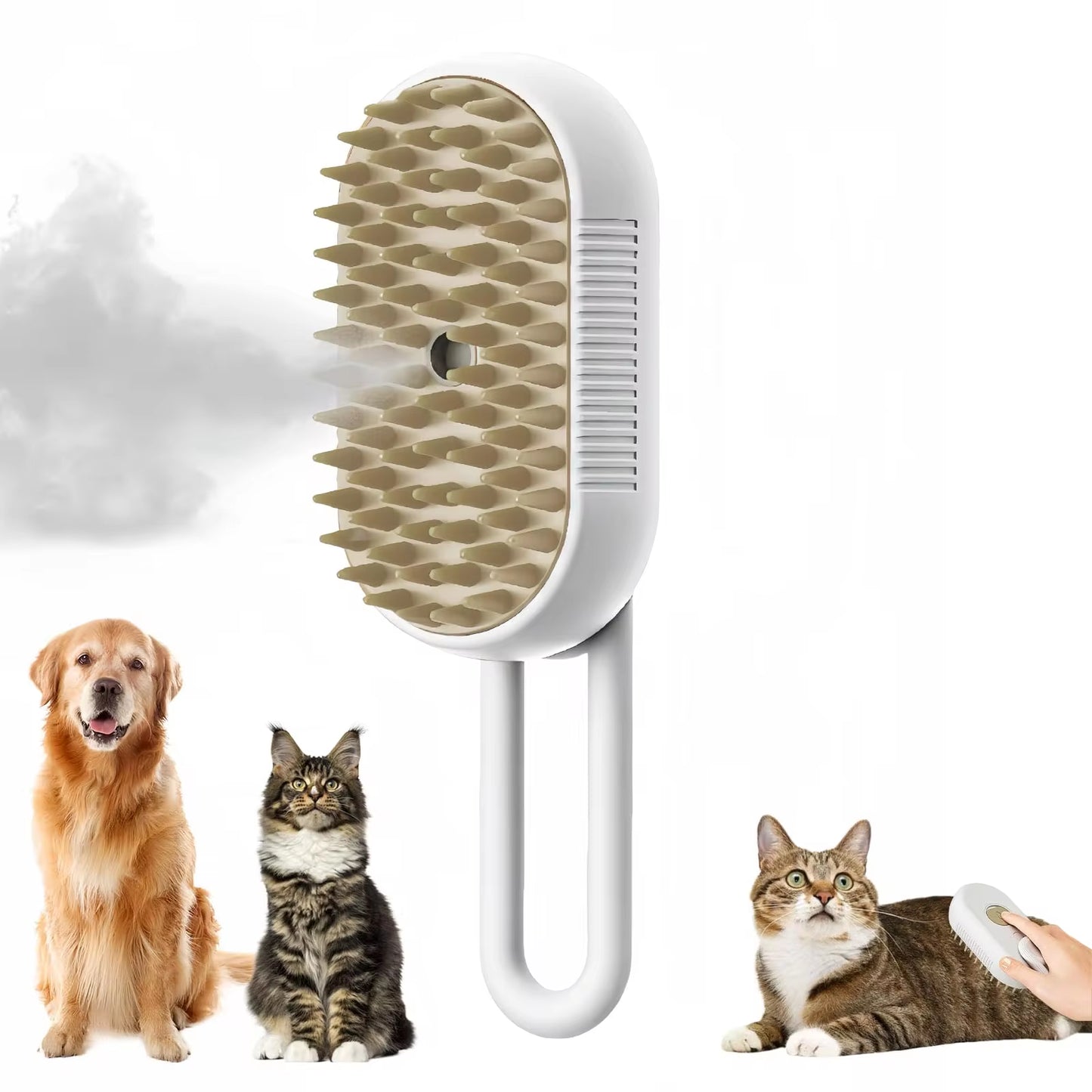 3-in-1 Electric Pet Grooming Brush β Steam Spray Cat & Dog Comb with Hair Removal & Massage Function for Shedding & Detangling