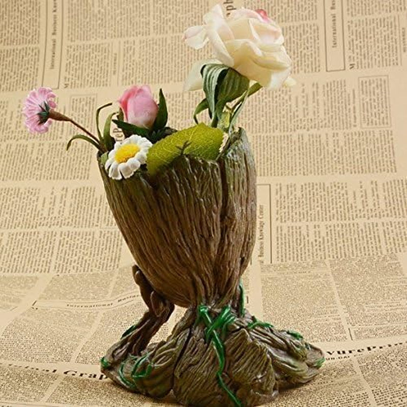 Baby Groot Planter & Pen Holder – 6" Tree Man Pot with Drainage Hole | Decorative Succulent Flower Pot or Desk Organizer