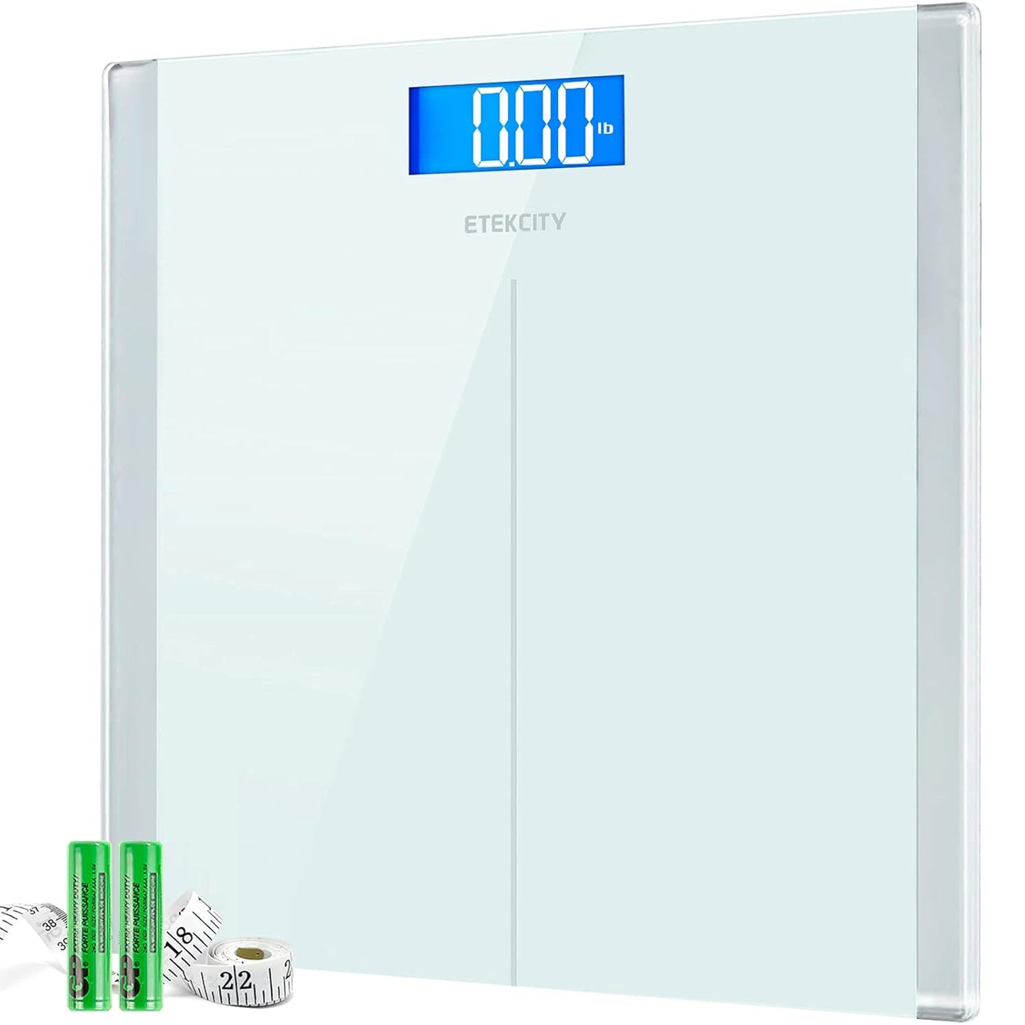 Digital Bathroom Scale for Body Weight – High-Precision Electronic Weighing Machine, LCD Display, 400 lbs Capacity, Tempered Glass