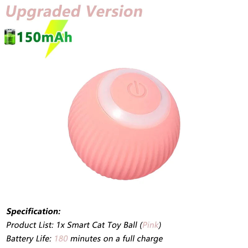 Smart Cat Toy Ball – Interactive Electric Rolling Ball with USB Charging, Auto Obstacle Avoidance & 2 Modes, Silicone Shell, for Cats and Small Dogs, Indoor Use! (1.7" Diameter)