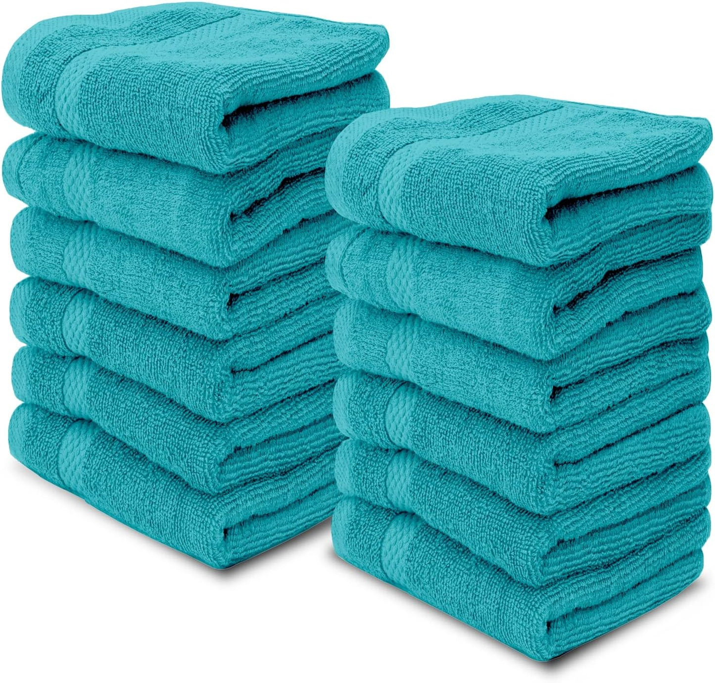 Luxury Cotton Washcloths 13X13 Inch | Hotel, Spa, Bathroom Face Towel | 12 Pack, Black