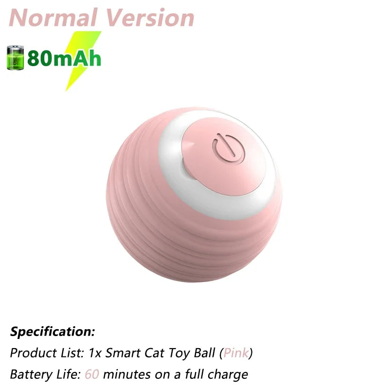 Smart Cat Toy Ball – Interactive Electric Rolling Ball with USB Charging, Auto Obstacle Avoidance & 2 Modes, Silicone Shell, for Cats and Small Dogs, Indoor Use! (1.7" Diameter)