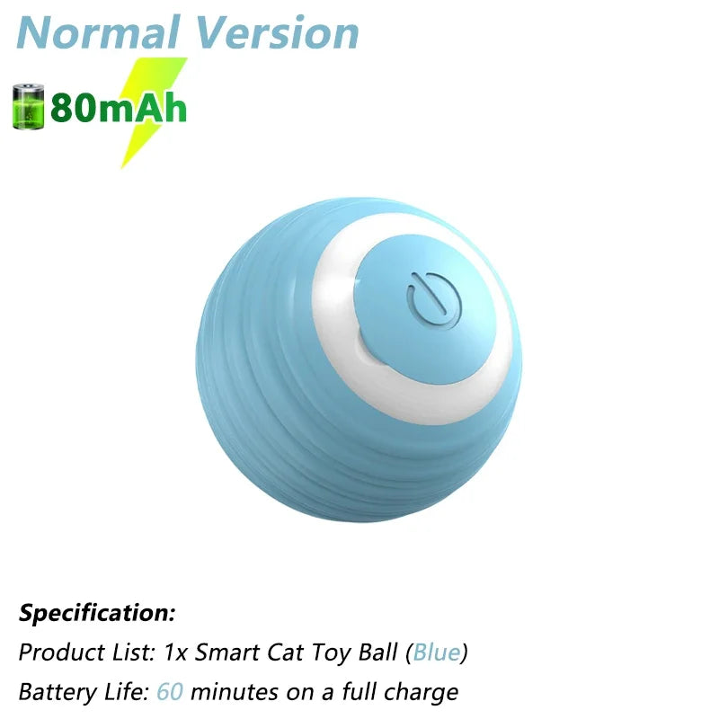 Smart Cat Toy Ball – Interactive Electric Rolling Ball with USB Charging, Auto Obstacle Avoidance & 2 Modes, Silicone Shell, for Cats and Small Dogs, Indoor Use! (1.7" Diameter)