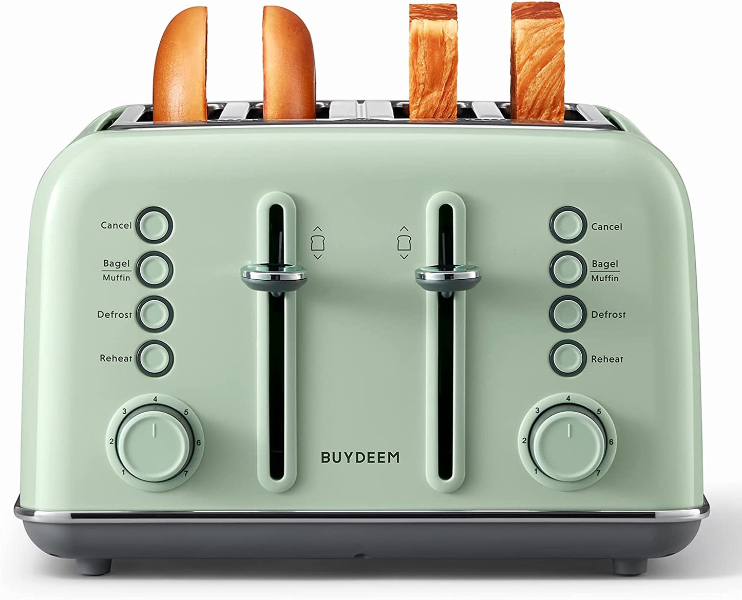 DT640 4-Slice Toaster | Extra Wide Slots | Retro Stainless Steel
