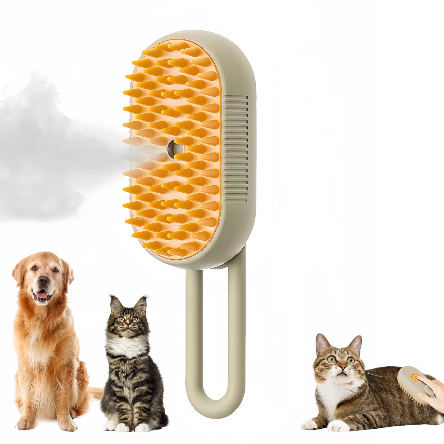 3-in-1 Electric Pet Grooming Brush β Steam Spray Cat & Dog Comb with Hair Removal & Massage Function for Shedding & Detangling