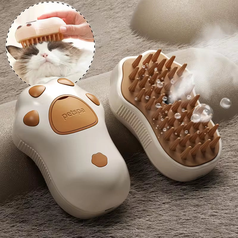 3-in-1 Electric Pet Grooming Brush β Steam Spray Cat & Dog Comb with Hair Removal & Massage Function for Shedding & Detangling