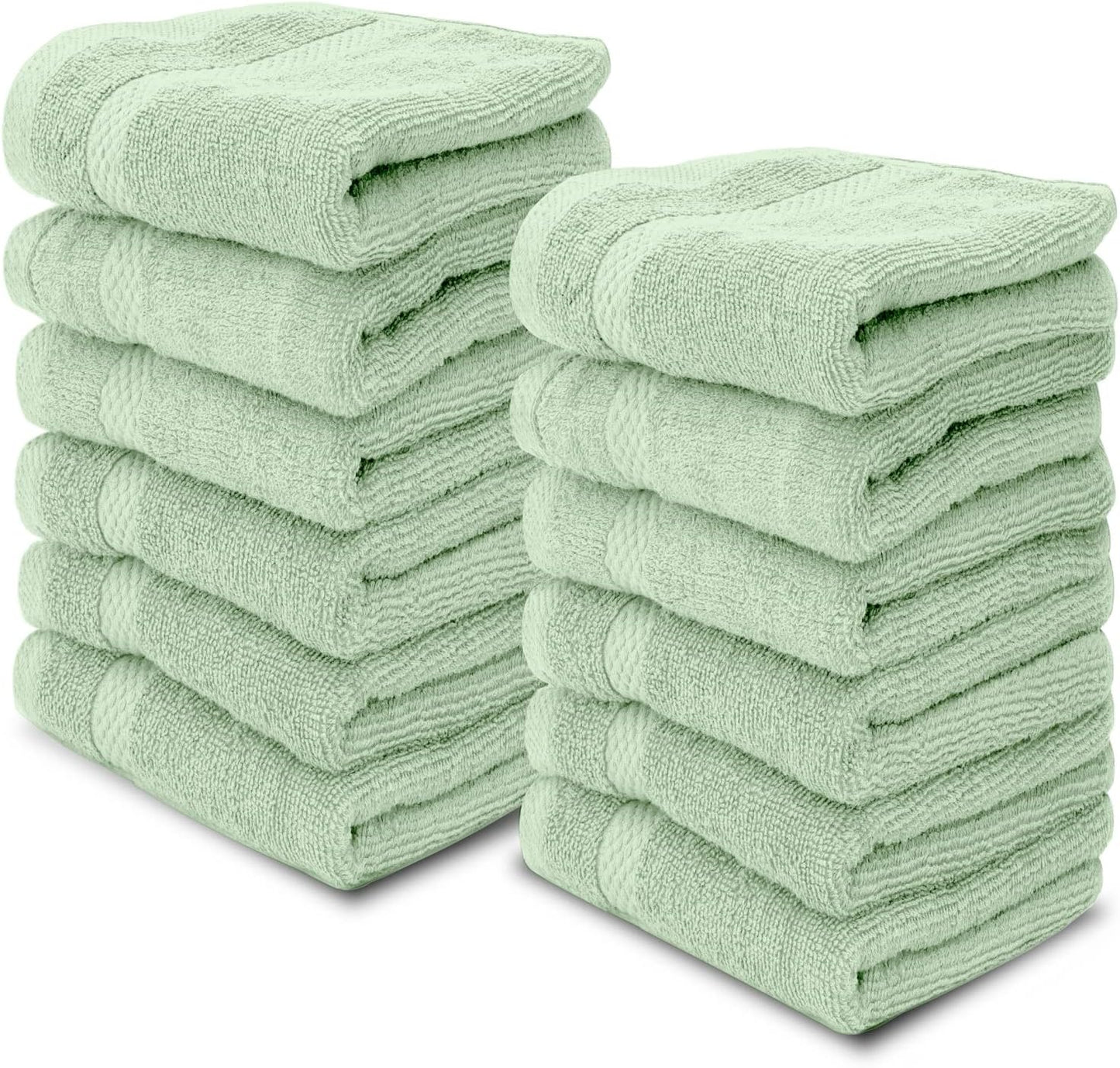 Luxury Cotton Washcloths 13X13 Inch | Hotel, Spa, Bathroom Face Towel | 12 Pack, Black