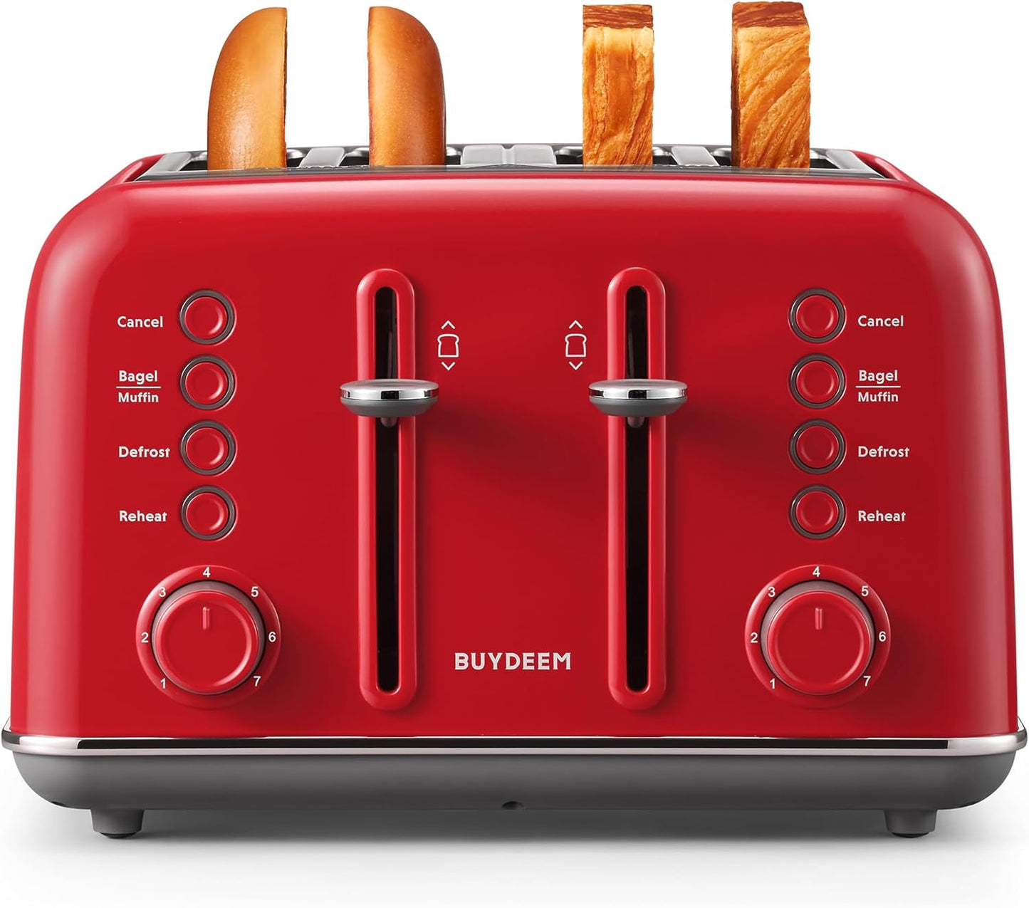 DT640 4-Slice Toaster | Extra Wide Slots | Retro Stainless Steel