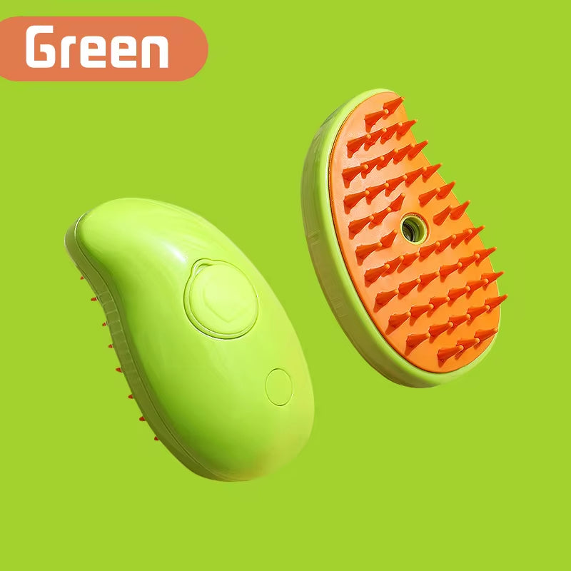 3-in-1 Electric Pet Grooming Brush β Steam Spray Cat & Dog Comb with Hair Removal & Massage Function for Shedding & Detangling
