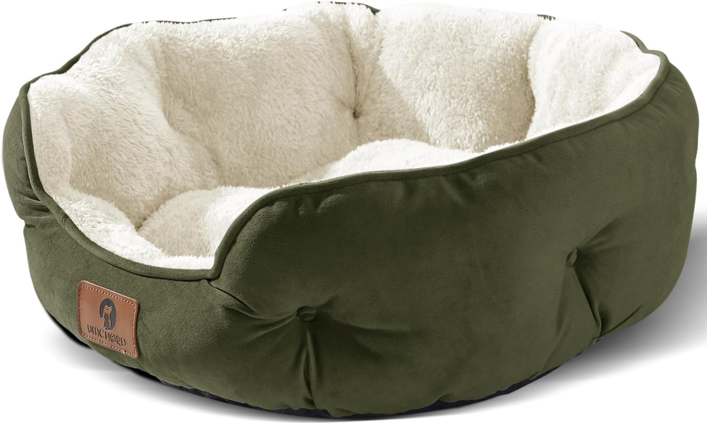 πΎ Small Dog & Cat Bed β 20β Extra Soft Sherpa Fleece Pet Bed with Anti-Slip & Water-Resistant Oxford Bottom, Brown