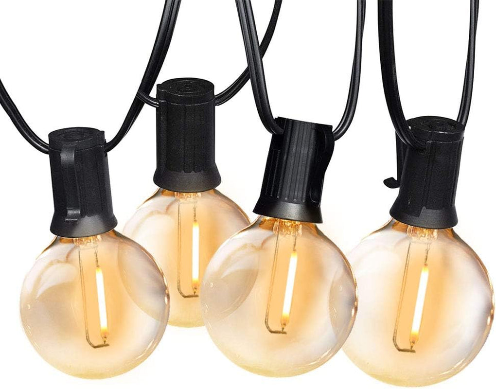 Outdoor String Lights – Waterproof G40 LED Patio Lights with 49 Shatterproof Bulbs (1 Spare), Dimmable & Connectable for Backyard, Garden, Bistro, Camping, Porch & Events