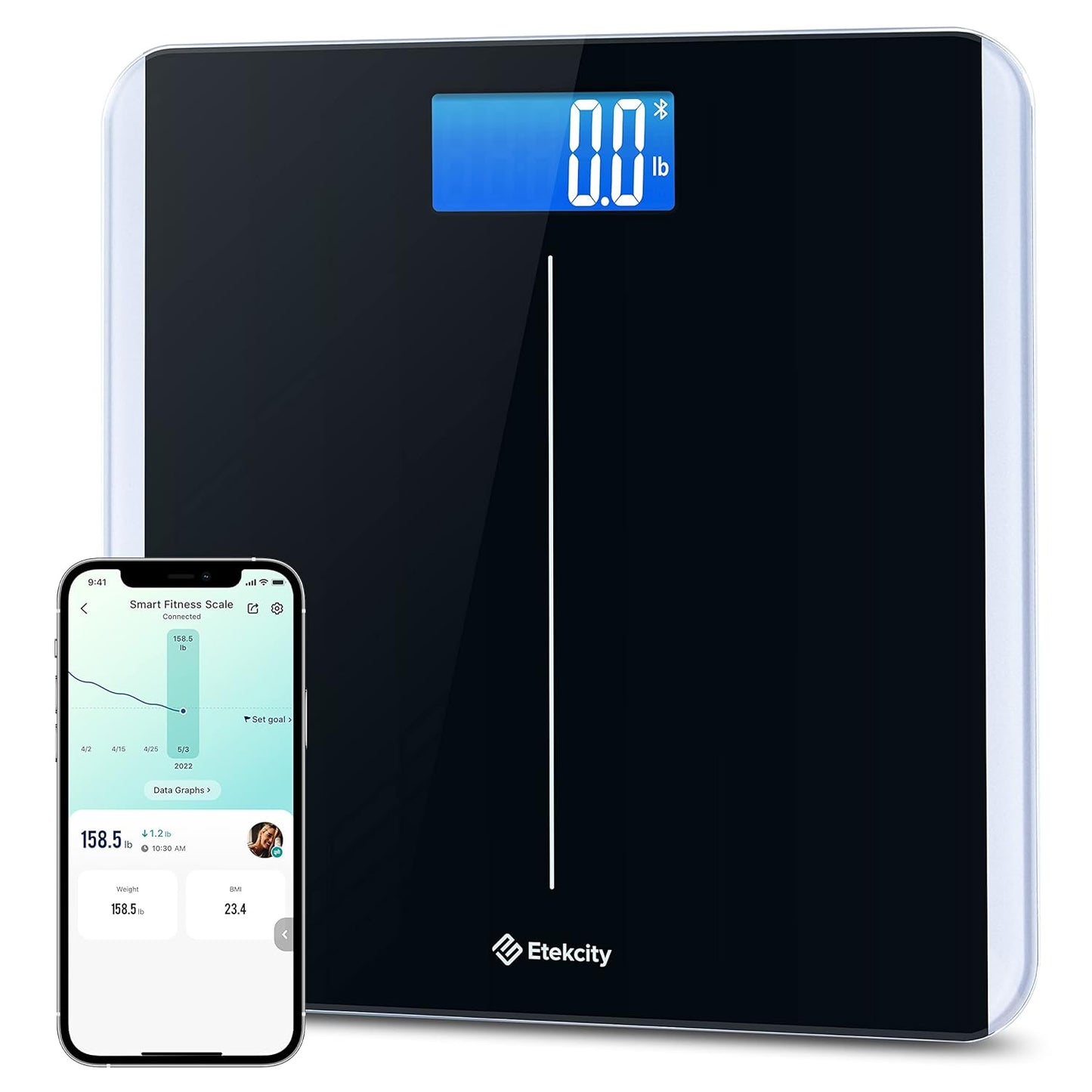 Digital Bathroom Scale for Body Weight – High-Precision Electronic Weighing Machine, LCD Display, 400 lbs Capacity, Tempered Glass