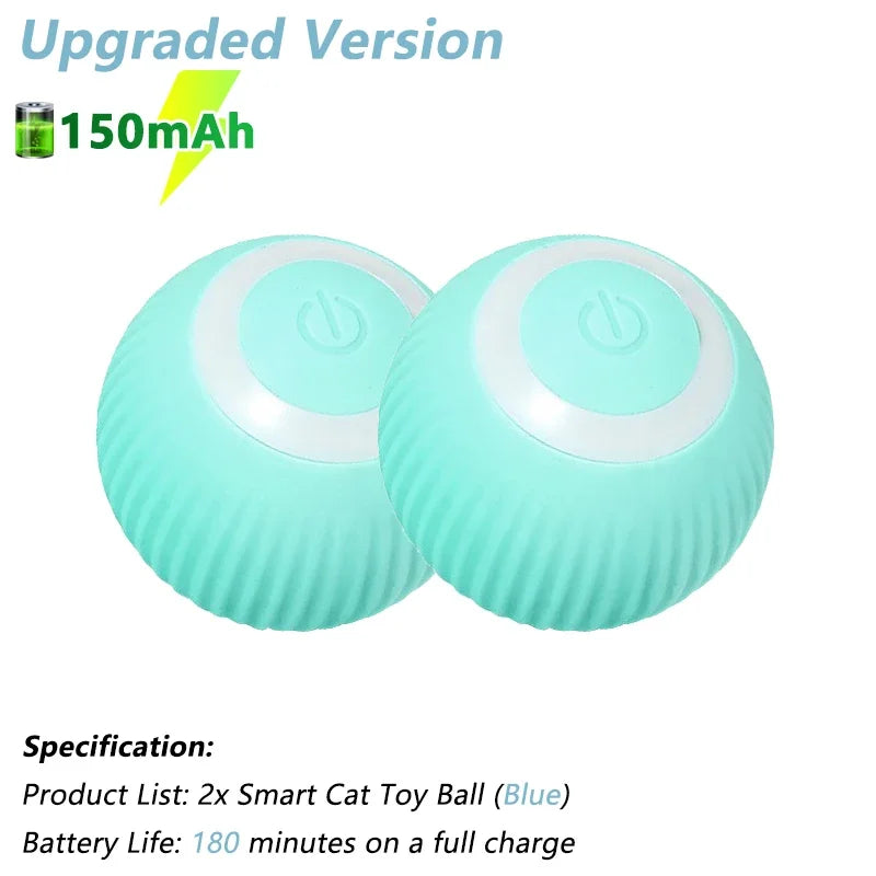 Smart Cat Toy Ball – Interactive Electric Rolling Ball with USB Charging, Auto Obstacle Avoidance & 2 Modes, Silicone Shell, for Cats and Small Dogs, Indoor Use! (1.7" Diameter)