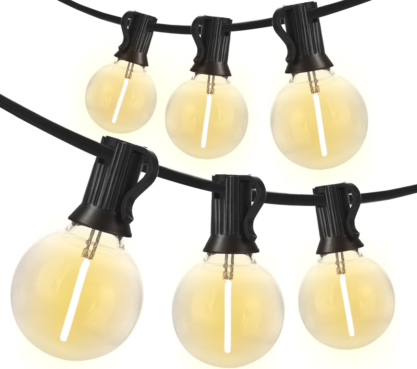 Outdoor String Lights – Waterproof G40 LED Patio Lights with 49 Shatterproof Bulbs (1 Spare), Dimmable & Connectable for Backyard, Garden, Bistro, Camping, Porch & Events