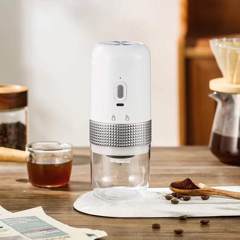 USB Rechargeable Electric Coffee Grinder – Wireless Portable Coffee Bean Mill with Ceramic Grinding Core, Adjustable Coarseness, One-Hand Operation – Compact for Home, Office, Travel