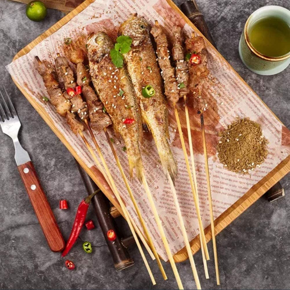 8-Inch Bamboo Skewers (100 Pack) – Natural BBQ Sticks for Grilling, Kabobs, Fruit, Chocolate Fountain, Appetizers, Arts & Crafts – Eco-Friendly Wooden Skewers