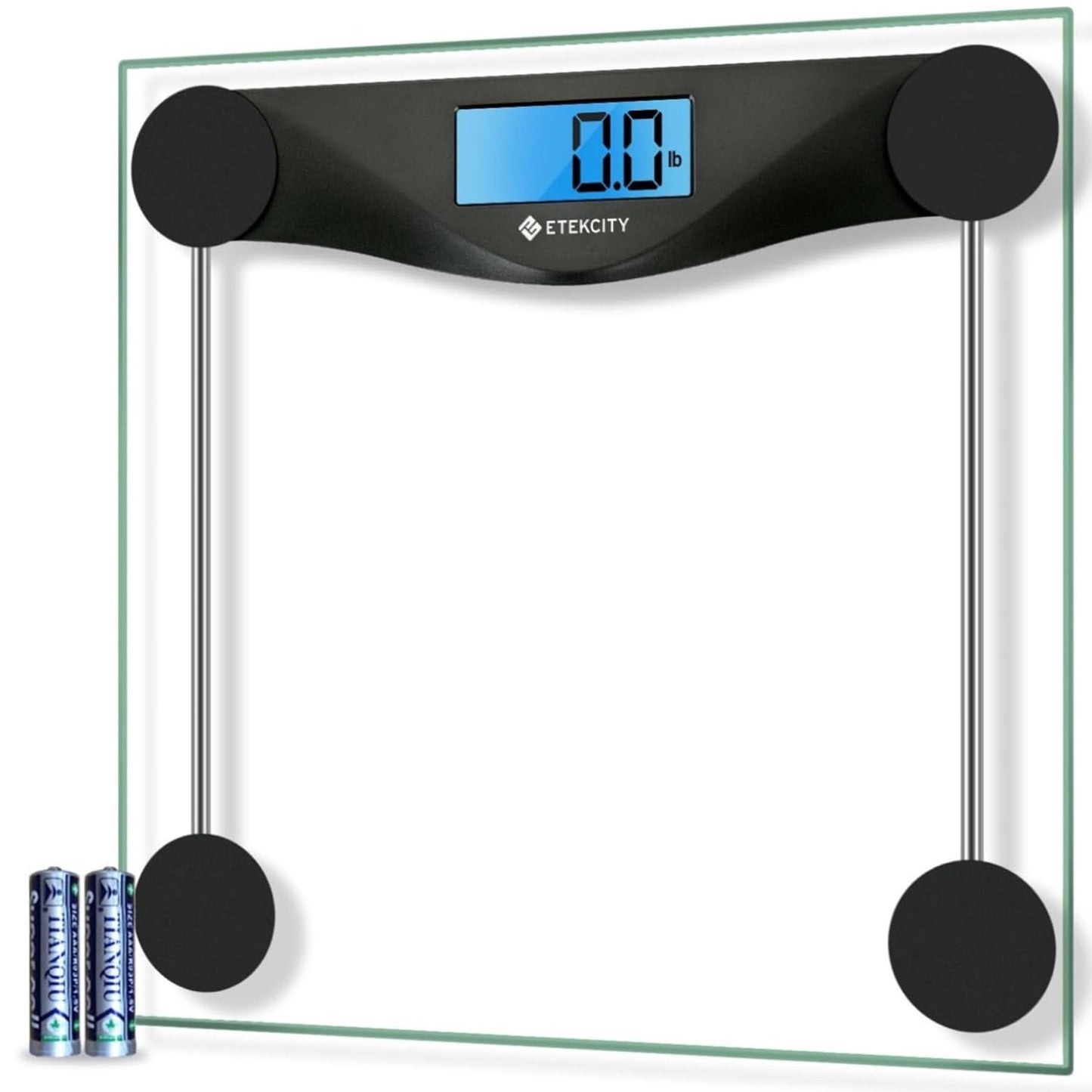 Digital Bathroom Scale for Body Weight – High-Precision Electronic Weighing Machine, LCD Display, 400 lbs Capacity, Tempered Glass