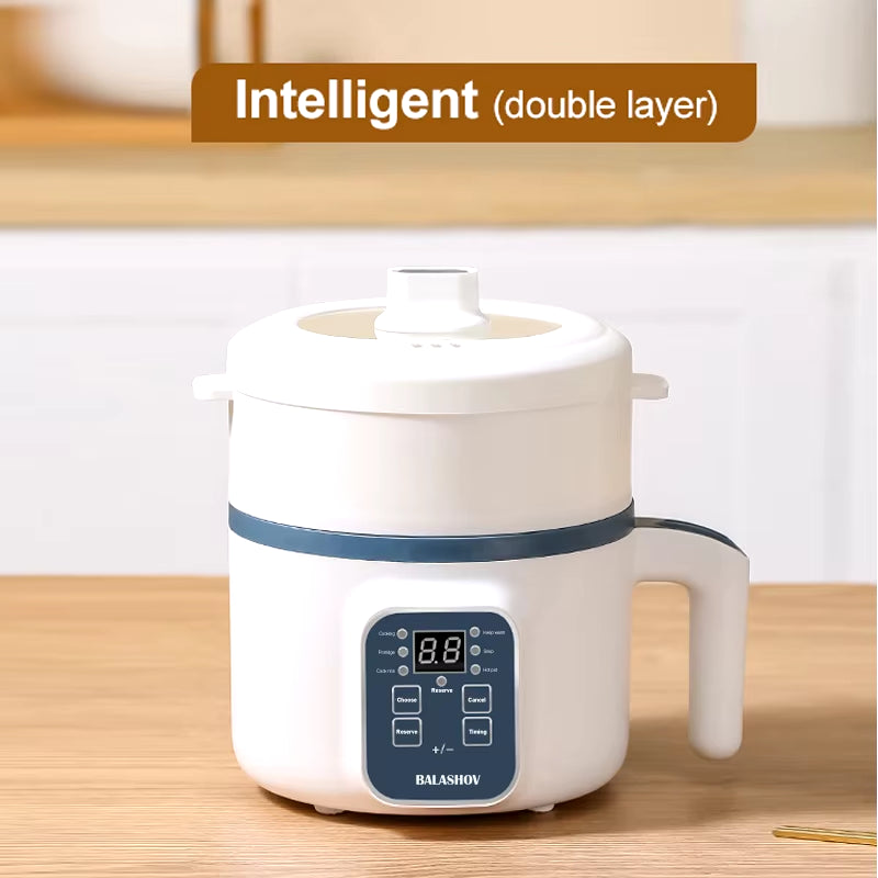 1.7L Multi-Functional Electric Rice Cooker – Double/Single Layer, 220V Non-Stick Mini Smart Cooker for Steamed Rice, Porridge, Hot Pot & More – Ideal for 2–3 People