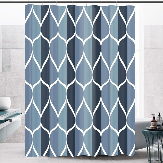 Fabric Shower Curtain – Waterproof, Quick-Drying Polyester, Weighted Bottom, 8 Hooks and Machine Washable