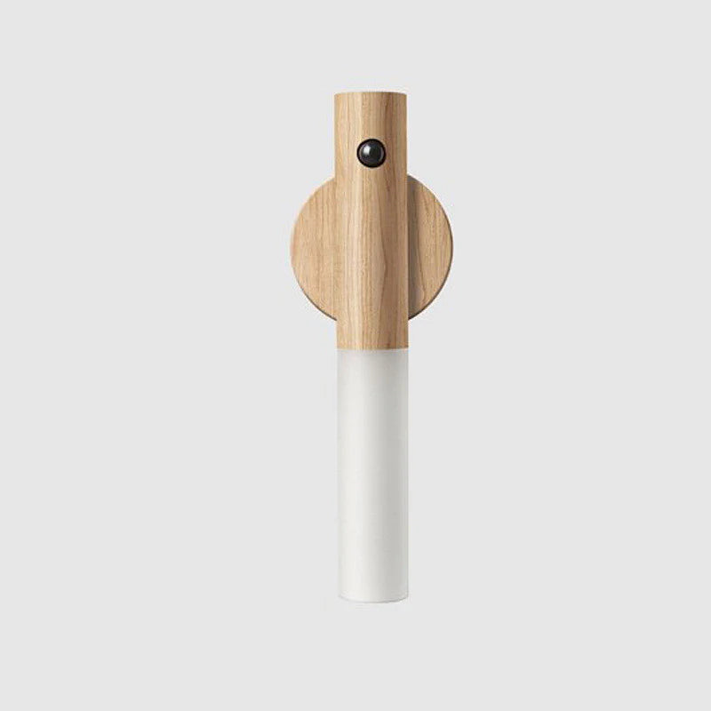 ✨SenseGlide Magnetic Motion Sensor Night Light – Wireless LED Wood-Style Lamp for Home Harmony