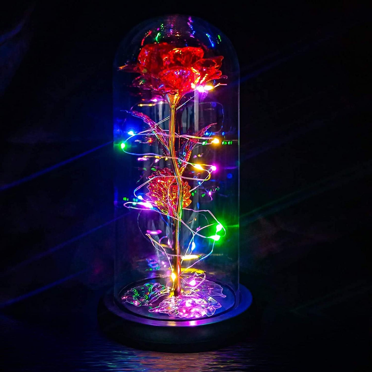 Sunflower Gift for Women – Preserved Artificial Sunflower in Glass Dome with LED Lights | Romantic Birthday, Christmas, Valentine’s, or Mother’s Day Gift