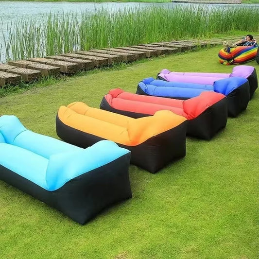 🌬️ Inflatable Air Sofa Bed – Portable Waterproof Lazy Lounger for Outdoor & Beach, No Pump Needed – 240×70cm