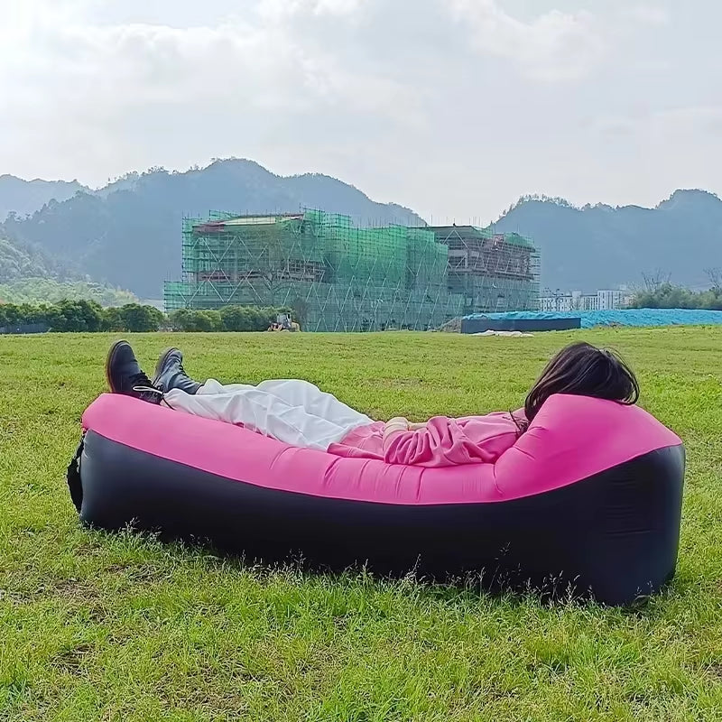 🌬️ Inflatable Air Sofa Bed – Portable Waterproof Lazy Lounger for Outdoor & Beach, No Pump Needed – 240×70cm