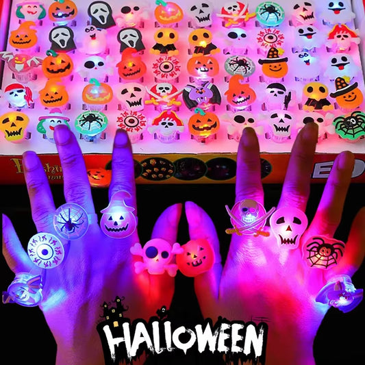 10/50Pcs Luminous Halloween Rings