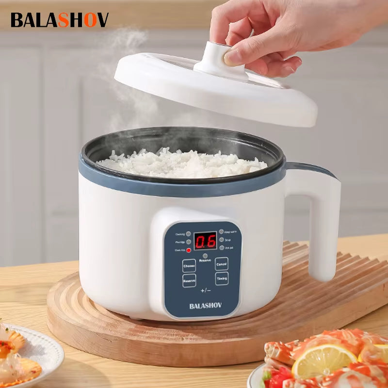 1.7L Multi-Functional Electric Rice Cooker – Double/Single Layer, 220V Non-Stick Mini Smart Cooker for Steamed Rice, Porridge, Hot Pot & More – Ideal for 2–3 People