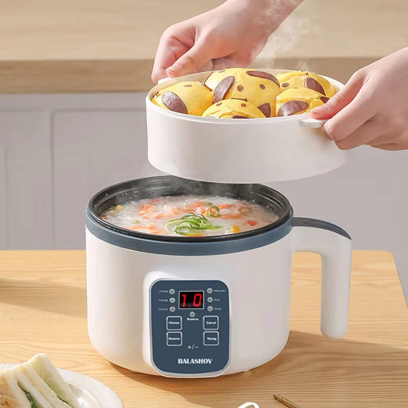 1.7L Multi-Functional Electric Rice Cooker – Double/Single Layer, 220V Non-Stick Mini Smart Cooker for Steamed Rice, Porridge, Hot Pot & More – Ideal for 2–3 People